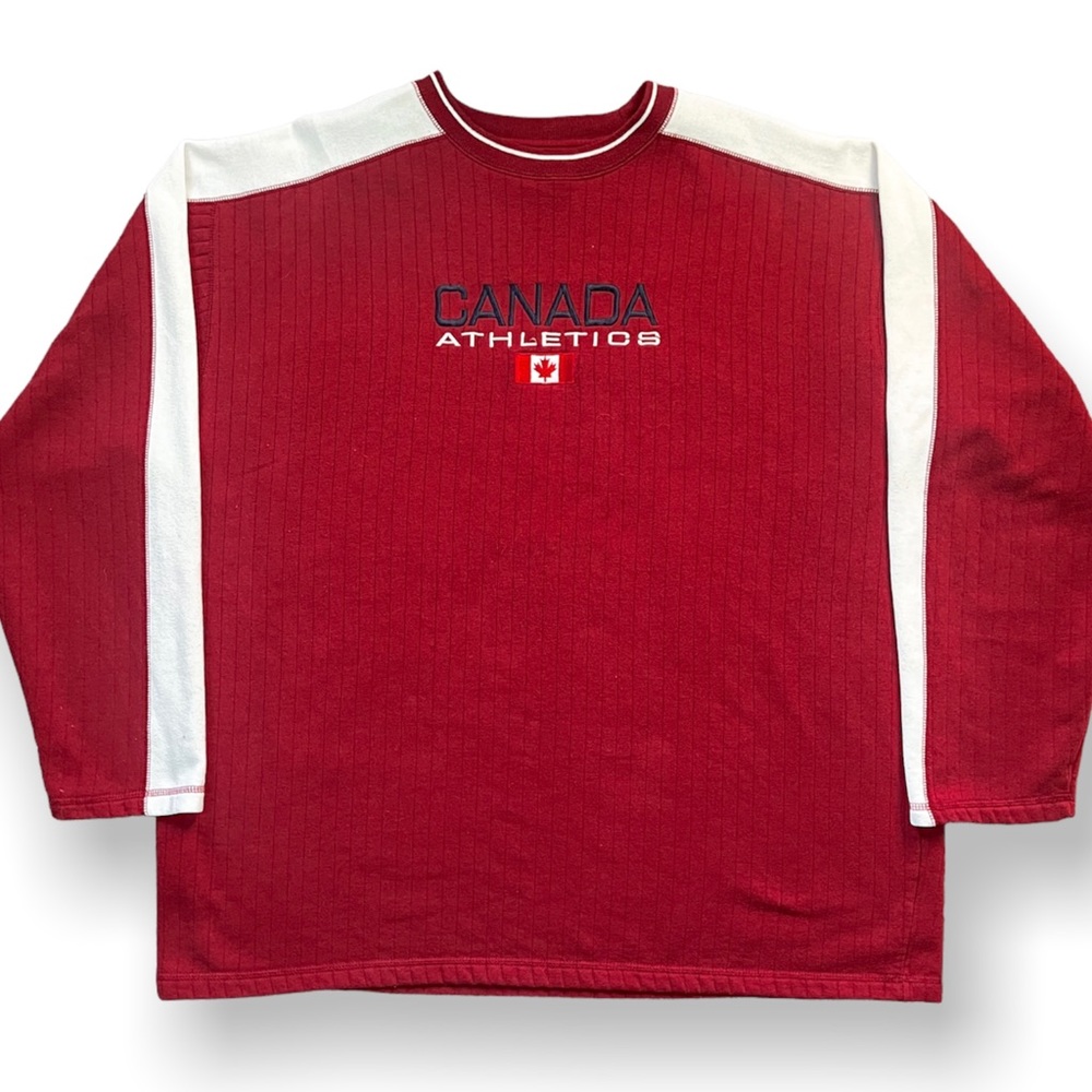 XX-Large Y2K Canada Athletics Burgundy Crewneck Sweatshirt